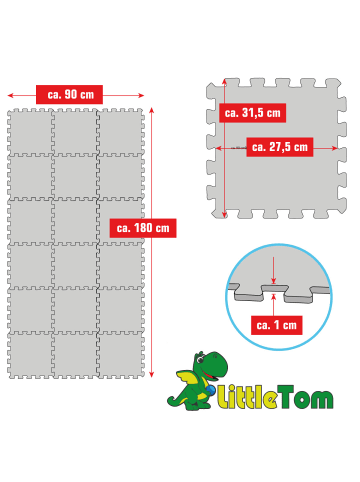 LittleTom Baby Spielmatte Lotta 18-tlg. in grau