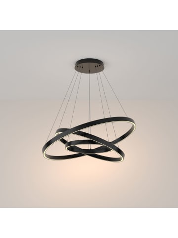 Licht-Erlebnisse Kronleuchter EEK G Ø 80 x (T)10 cm in Schwarz