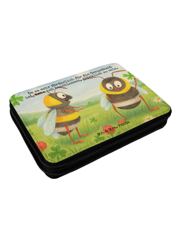 Mr. & Mrs. Panda Federtasche Hummeln Kleeblatt Design mit Spruch in Weiß