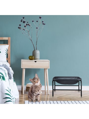 relaxdays Katzenhängematte in Grau/ Schwarz