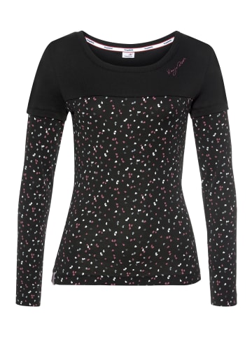 Kangaroos 2-in-1-Langarmshirt in schwarz