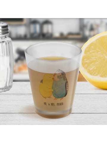 Mr. & Mrs. Panda Shot Glas Wellensittich Liebe ohne Spruch in Transparent
