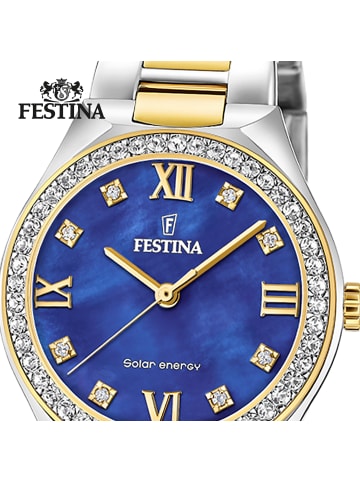 Festina Analog-Solaruhr Festina Solar Energy silber, gold mittel (ca. 35mm)