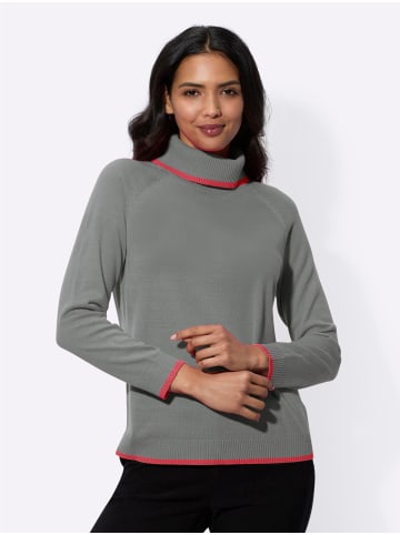 Sieh an! Rollkragenpullover in grau-pink
