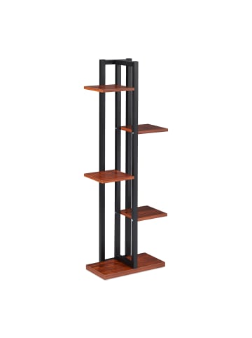 relaxdays Pflanzenregal in Dunkelbraun/ Schwarz - (B)43 x (H)117 x (T)22 cm