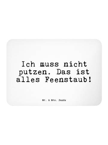 Mr. & Mrs. Panda Kühlschrankmagnet Ich muss nicht putzen.... mit... in Weiß