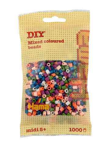 Hama Beutel mit 1000 Midi-Bügelperlen Mix 58 - 6 Farben - ab 5 Jahren
