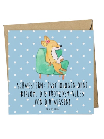 Mr. & Mrs. Panda Deluxe Karte Schwestern Psychologen mit Spruch in Blau Pastell