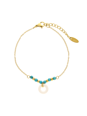 grassland Women Chain Bracelet in Gold Turquoise White