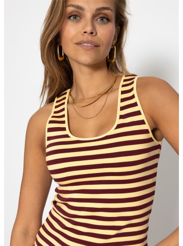 SASSYCLASSY Tank Top gestreift in Dunkelrot