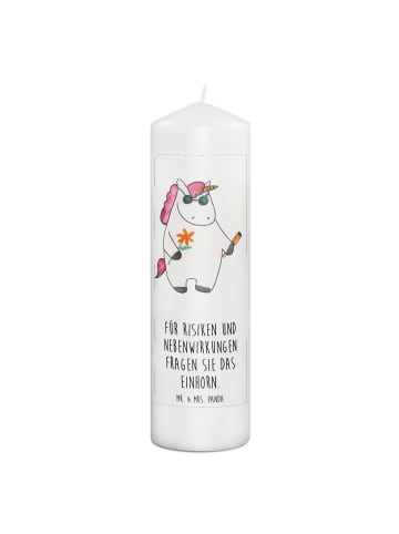 Mr. & Mrs. Panda Kerze Einhorn Woodstock mit Spruch in Weiß