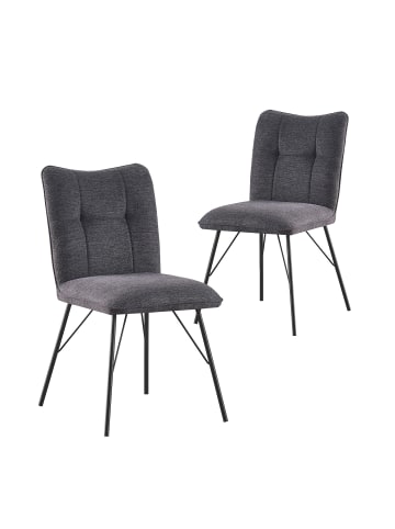 B&D Home 2er-Set: Esszimmerstuhl NELE in Anthrazit - (B)49 x (H)85 x (T)61,5 cm
