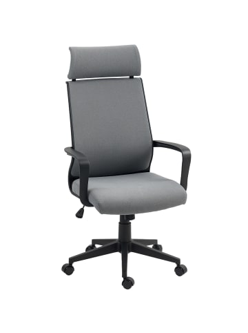 HOMCOM Bürostuhl-69L x 60,5B x 109-117H cm-Dunkelgrau