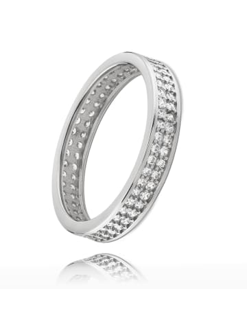BALIA 333 Weißgold - 8 Karat Damen Ringe 2-reihig Zirkonia Fingerring 60 (19,1)