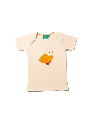 Little Green Radicals Applique Bio Kurzarm-T-Shirt in Creme