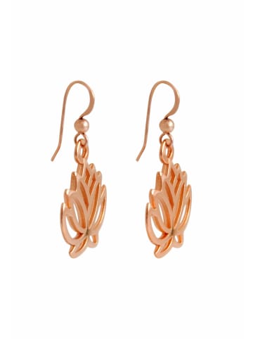 Gemshine Ohrringe YOGA Lotus Blumen in rose gold coloured