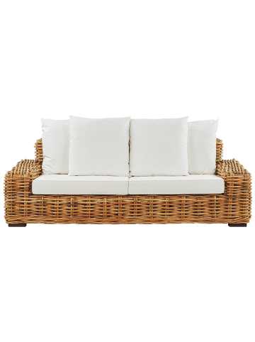 Beliani Gartensofa FORLI in Braun/Weiß - (W) 218 x (H) 67 x (L) 94 cm