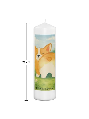 Mr. & Mrs. Panda Stumpenkerze Corgi Po Design ohne Spruch in Weiß