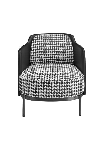 Angel Cerdá Sessel 5139 in Schwarz / Weiß / Dunkler Stahl – (B)68 x (H)70 x (T)73 cm