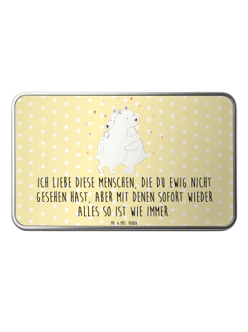 Mr. & Mrs. Panda Aufbewahrungsbox Eisbär Umarmen mit Spruch in Gelb Pastell