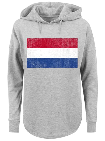 F4NT4STIC Oversized Hoodie Niederlande Flagge distressed in grau