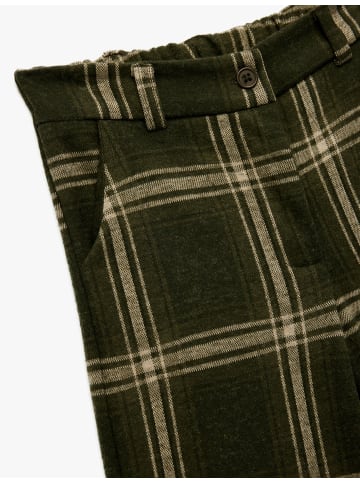 KOTON HOSEN in Khaki Karomuster