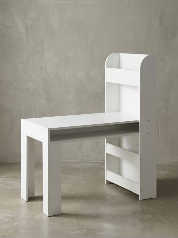KADIMA DESIGN Kinderschreibtisch | Weiß, 90x50x110cm, Mit Regal