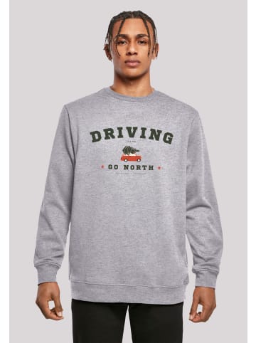 F4NT4STIC Sweatshirt Driving Home Weihnachten in grau meliert