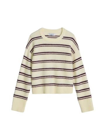 Marc O'Polo DENIM Gestreifter Strickpullover relaxed in Medium Brown Melange