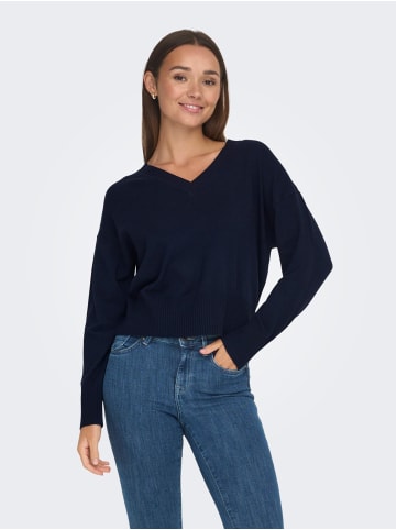 JACQUELINE de YONG Dünner Strick Pullover Langarm JDYPRIME in Navy