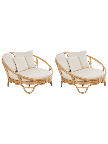 Beliani 2er-Set Sonneninsel ROSSANO in /Beige