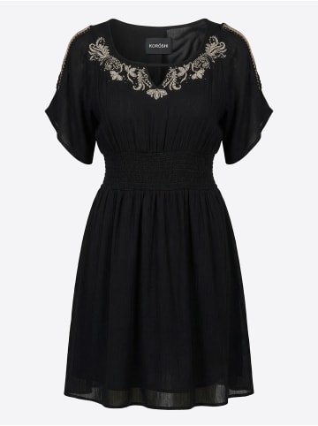 KOROSHI Kurzes Damenkleidung mit freiliegender Schulter in Schwarz
