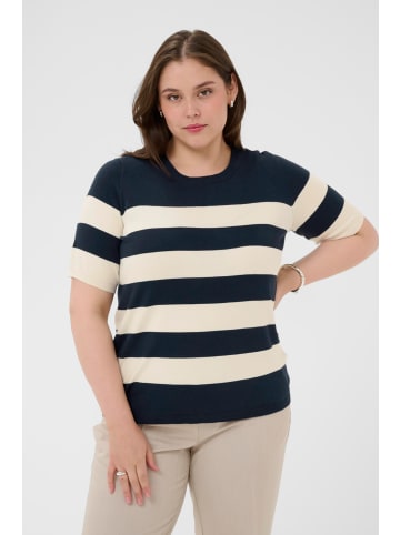 KAFFE curve Strickpullover KClizzy Regular fit in Navy/Turtledove Bold Stripe