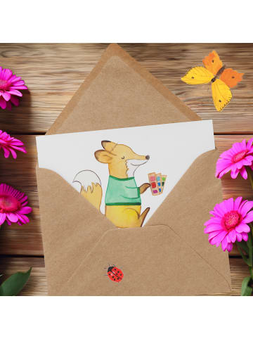 Mr. & Mrs. Panda Grußkarte Mediengestalter Herz mit Spruch in Weiß