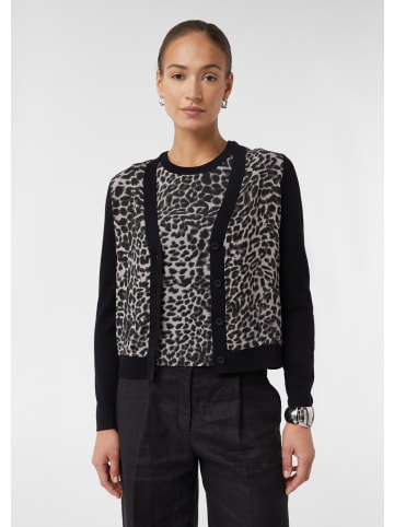 comma Strickjacke langarm in Schwarz-grau
