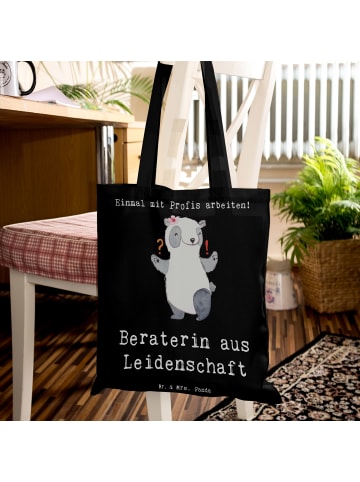 Mr. & Mrs. Panda Tragetasche Beraterin Leidenschaft mit Spruch in Schwarz