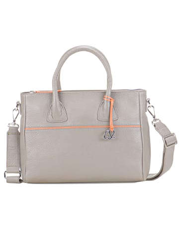 MYWALIT Handtasche Leder 27 cm in rauchgrau