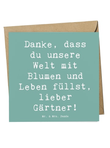 Mr. & Mrs. Panda Grußkarte Spruch Gärtner Dankeschön mit Spruch in Meeresbrise