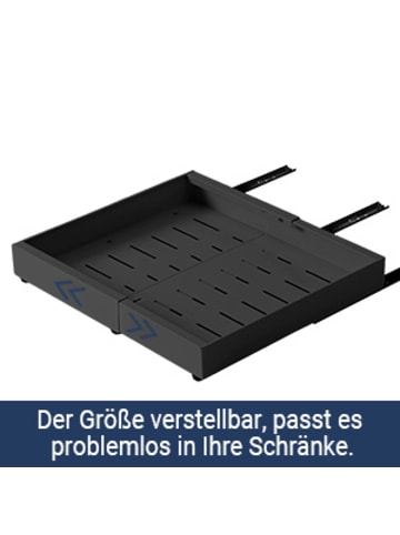 Home Nature Wohnkonzept 2er-Pack Teleskopschublade ausziehbar in Schwarz 32-52x53x6 cm