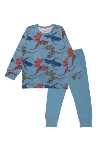 Walkiddy Walkiddy Pyjama Schlafanzug Langarm Dragons Drachen Alloverprint 140