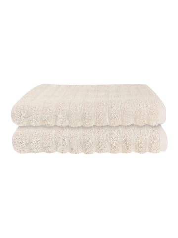 Schiesser Frottier-2er-Set: Duschtücher Neapel in Creme