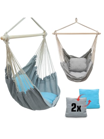 AMANKA Hängestuhl Bali + 2 Kissen in grau