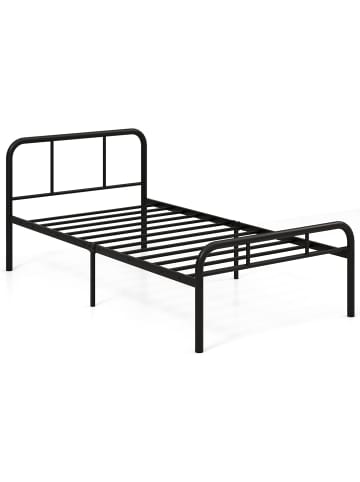 COSTWAY Metallbett Bettgestell für 90 x 200 cm Matratze in Schwarz