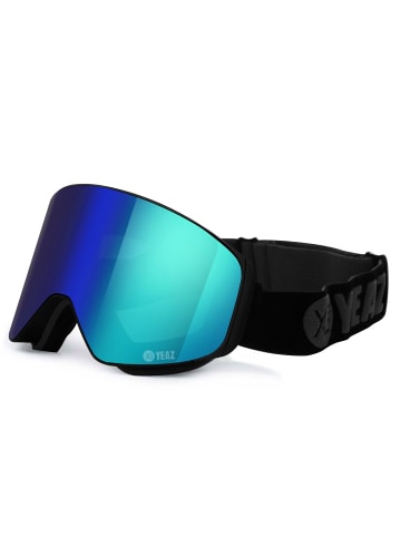 YEAZ APEX magnet-ski-snowboardbrille grün verspiegelt/schwarz in grün