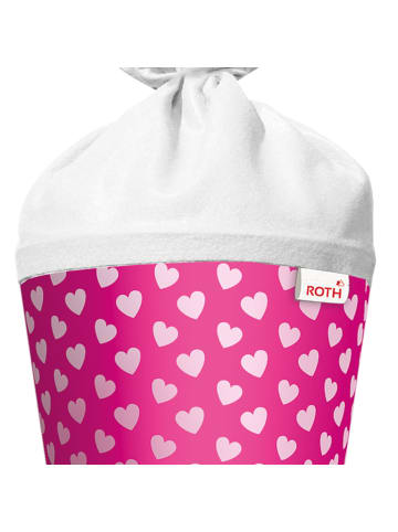ROTH Bastel-Schultüte groß pink 70 cm, Herzen in Glanzfolie in Pink