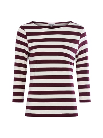 More & More Langarmshirt in bordeaux weiß - 0001