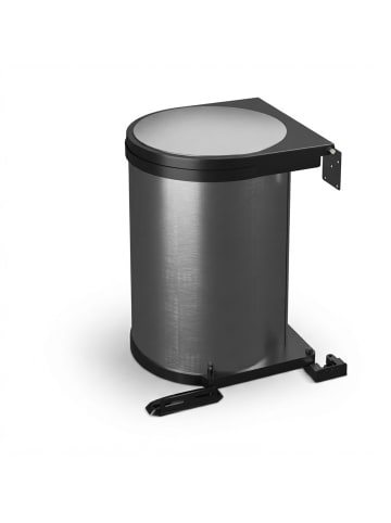 relaxdays Einbaumülleimer in Silber/ Schwarz - 12 L