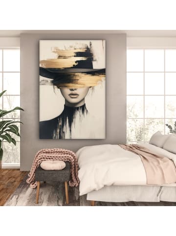 OnlyWow Leinwand Bilder Goldfarben