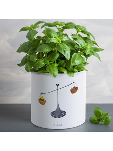 Mr. & Mrs. Panda Übertopf Sternzeichen Waage ohne Spruch in Weiß