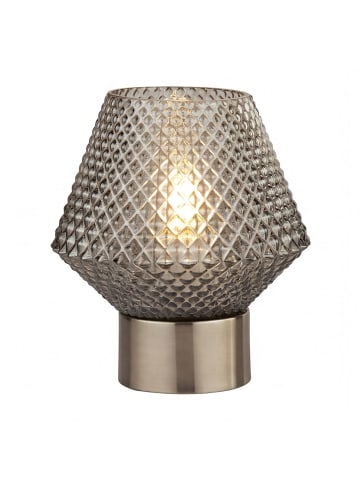 Licht-Erlebnisse Tischlampe (B)15 x (L)15 x (H)17.5 cm in Chrom Rauchgrau